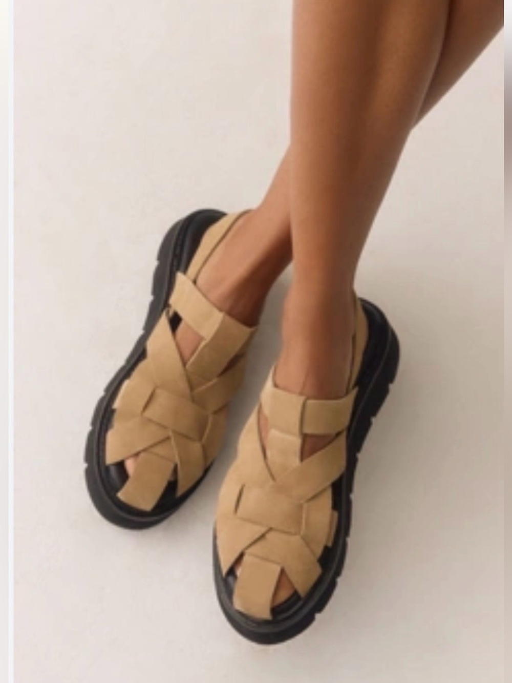 Pilcro Woven Suede Slingback Sandals - Taupe size 36